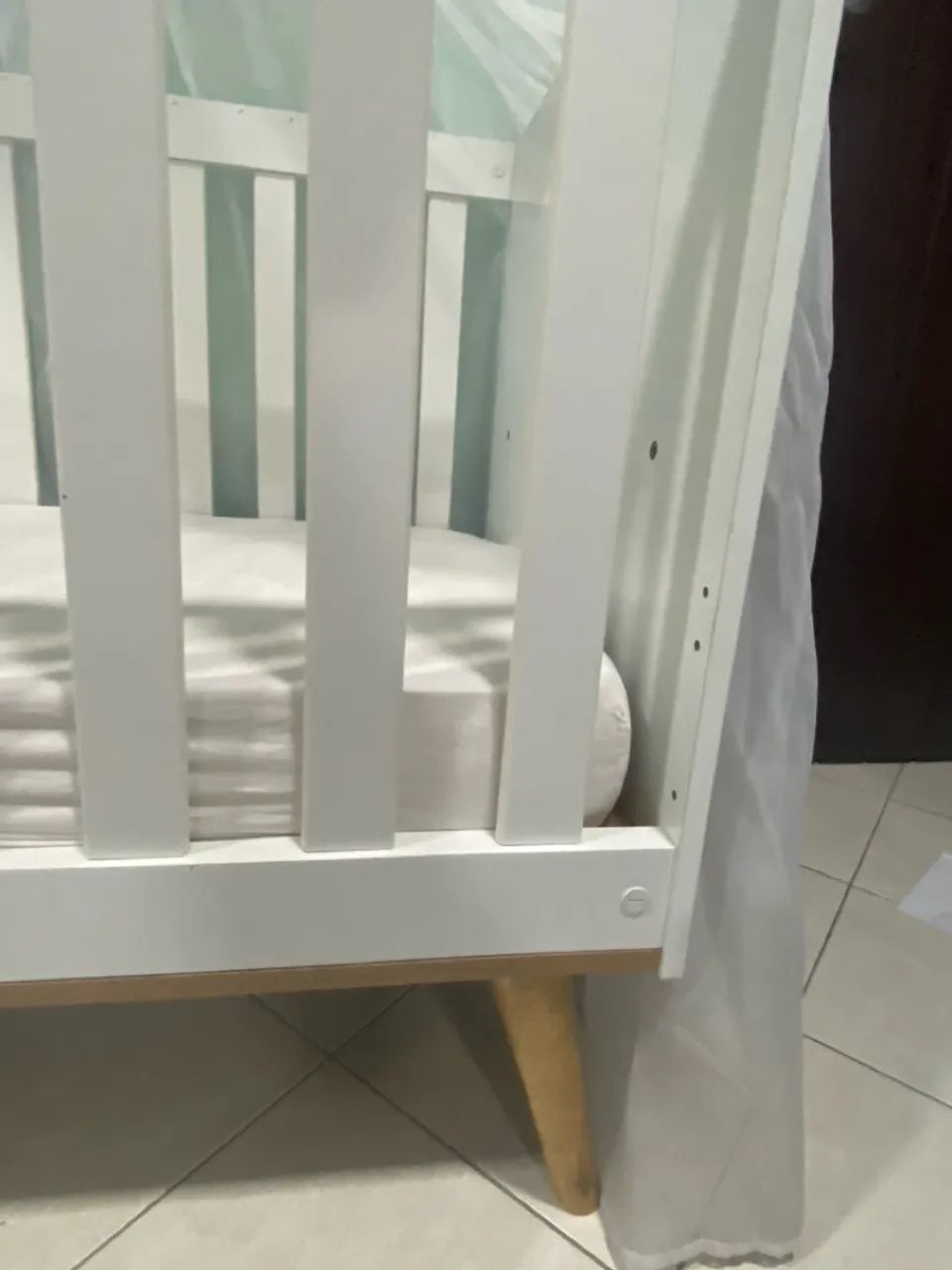 Berço + Colchão Ortobom + Dossel/Cortinado - Foto 3
