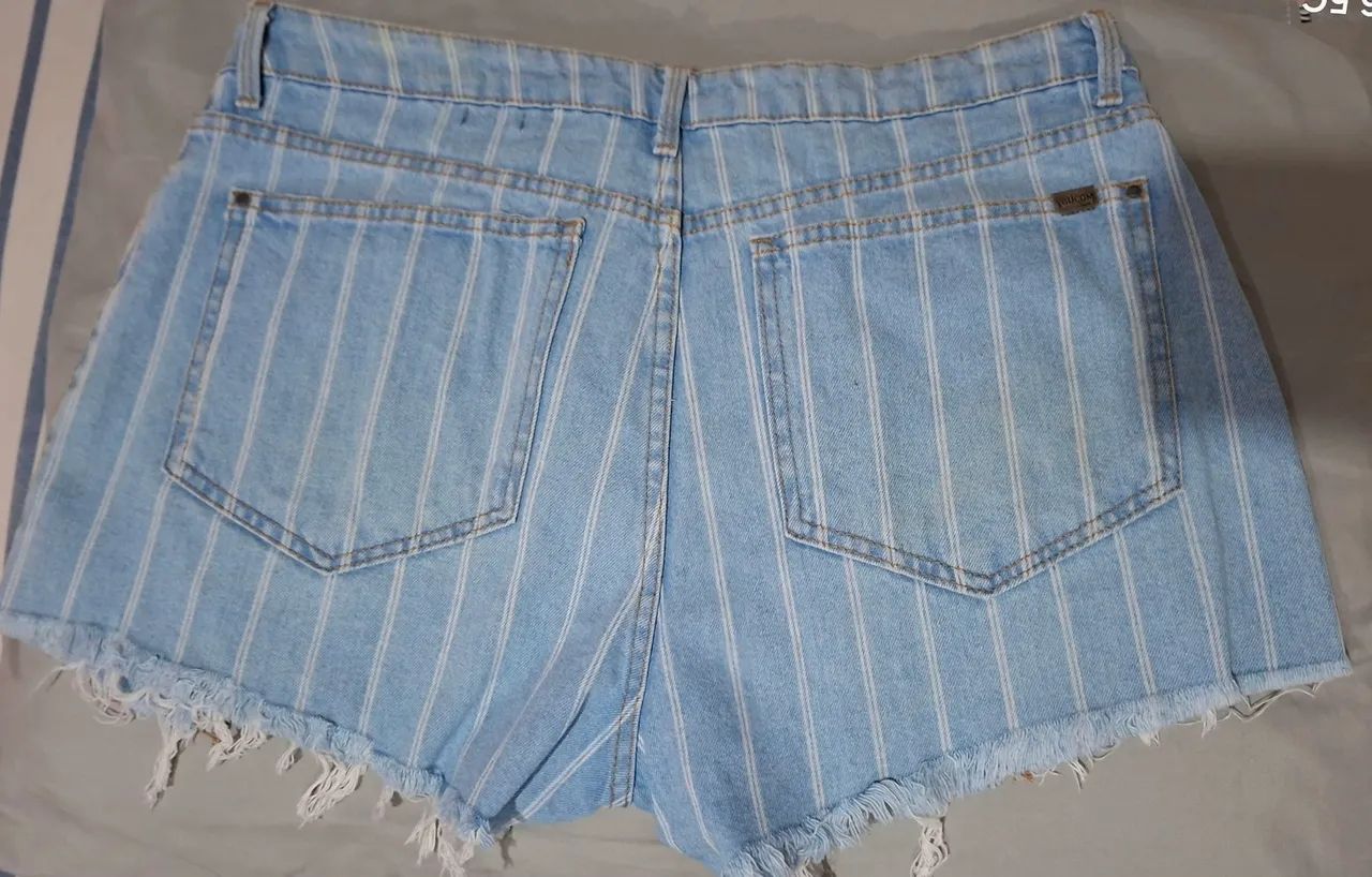 Short jeans risca de giz.  - Foto 4
