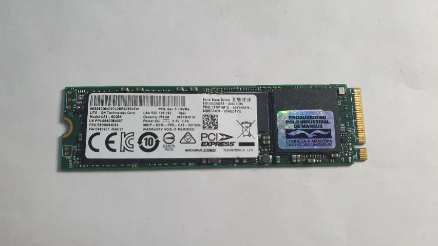 SSD 256GB NVMe PCIe Gen 3 Lite-On