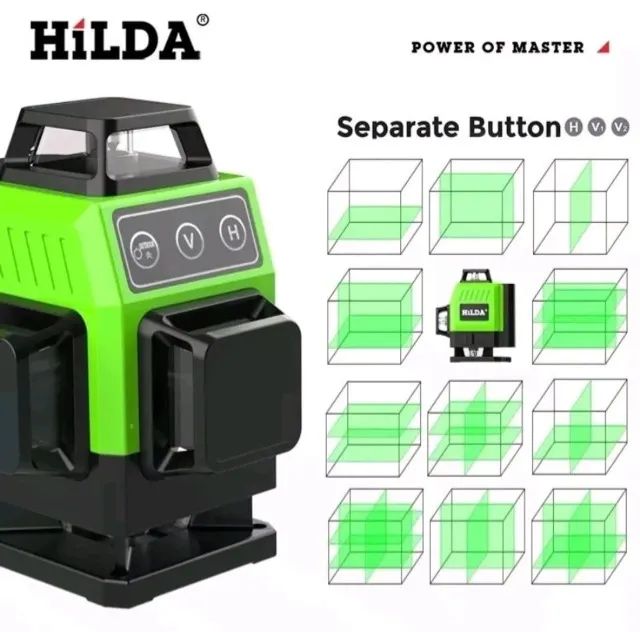 Nível a Laser Hilda - 16 Linhas, 4D, 360 Graus, Horizontal / Vertical, Auto-Nivelante - Foto 3