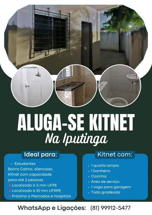Kitnet ampla e confortável - Ideal para até 3 pessoas!
