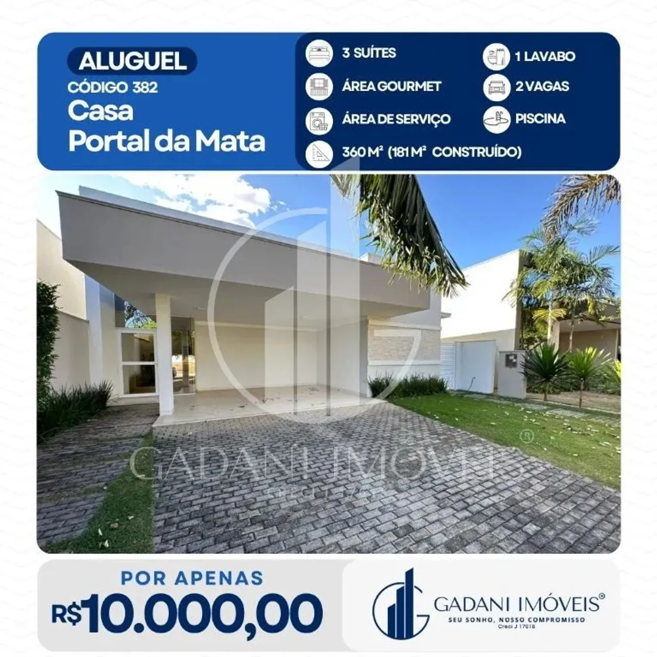 Casa Alto Padrão Para locação no Portal da Mata Residencial - Sinop MT