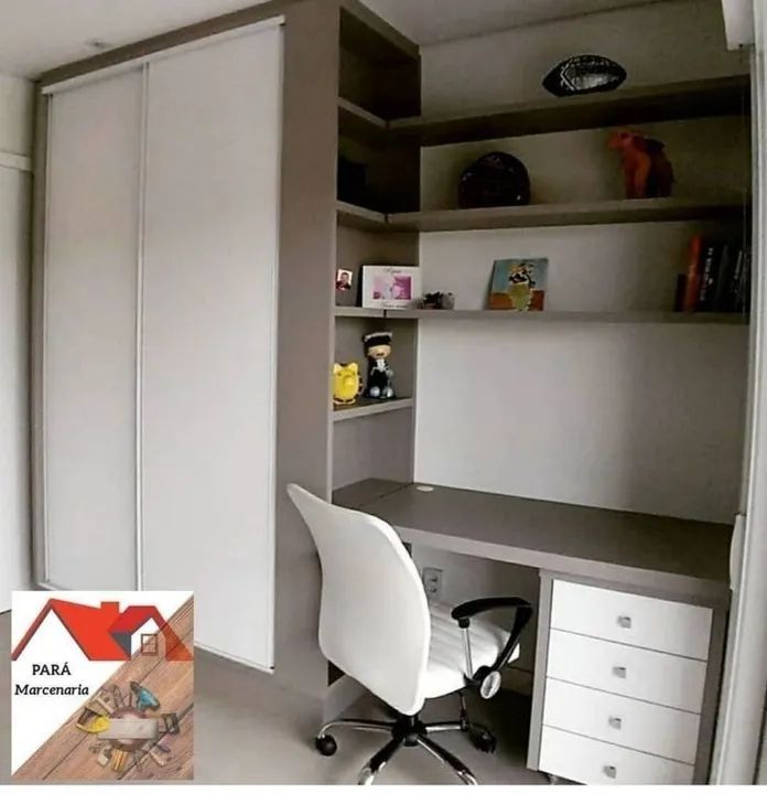 Armário com escrivaninha e prateleiras - Foto 3
