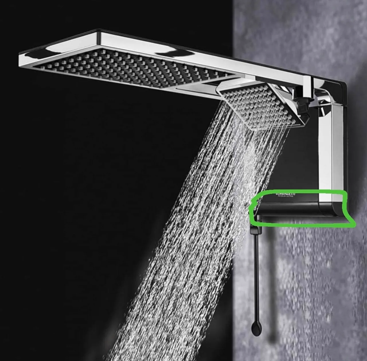 LORENZETTI - Chuveiro elétrico Acqua Duo Preto/Cromado 220V
