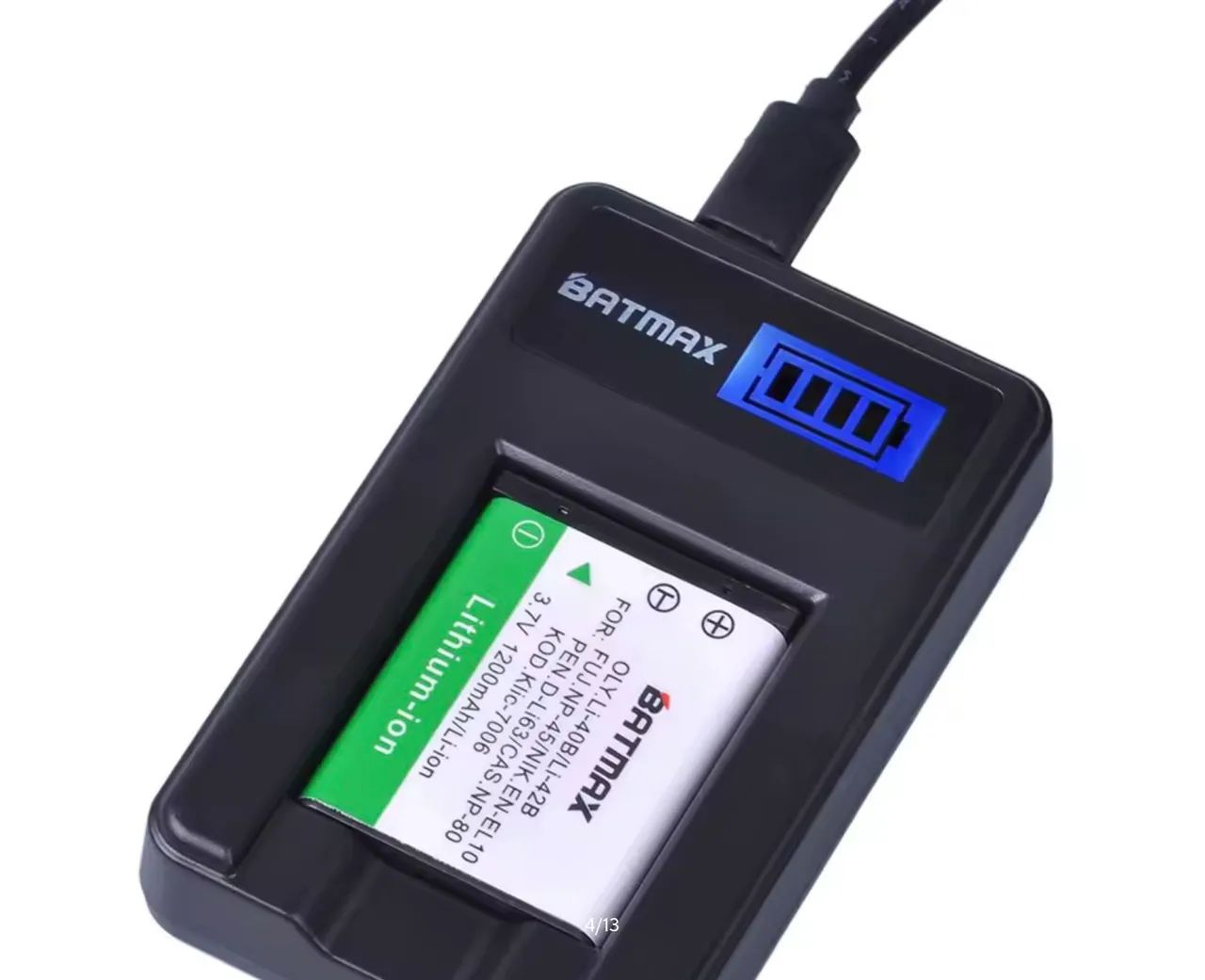 Carregador Digital Bateria Li-42B EL10 Arctis Fujifilm Np45 Casio NP80 NP82 Pc14R K7006 - Foto 2