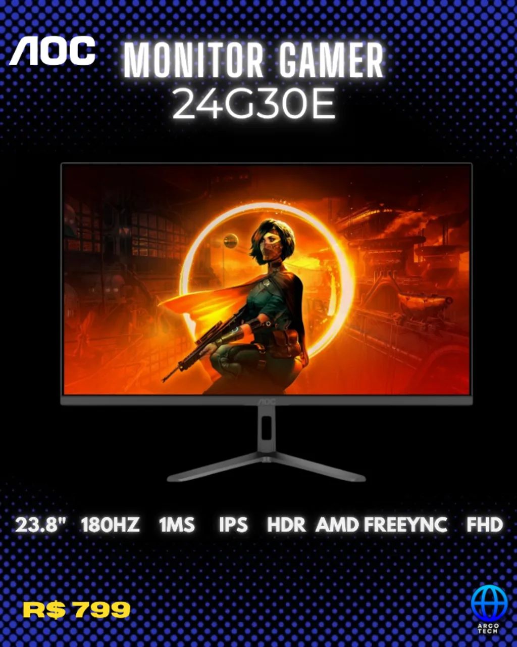 Monitor AOC 180hz LACRADO - Foto 2