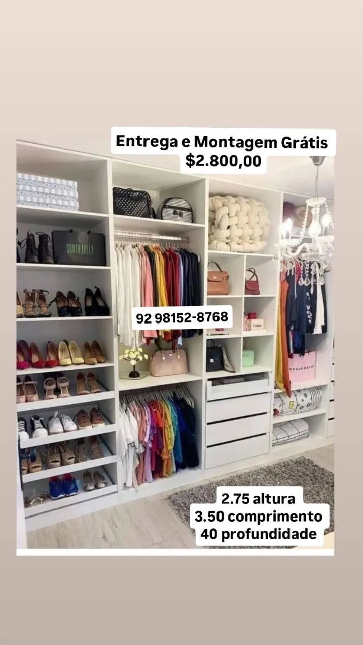 Closet Planejado 100% MDF 