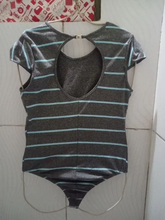 Body listrado Feminino M - Foto 2