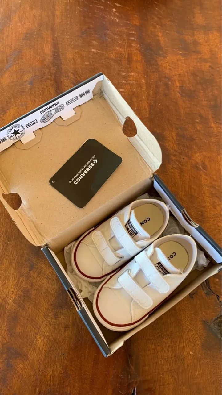 Tênis Infantil Converse All Star Velcro Branco -Unissex -Tamanho