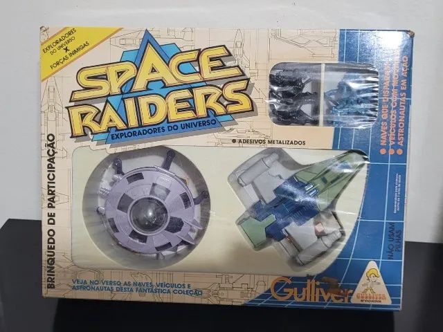 Super Raro Space Raiders anos 80 Gulliver na Caixa completo Naves e bonecos