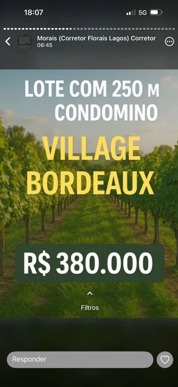 Lote condomínio village bordeaux 