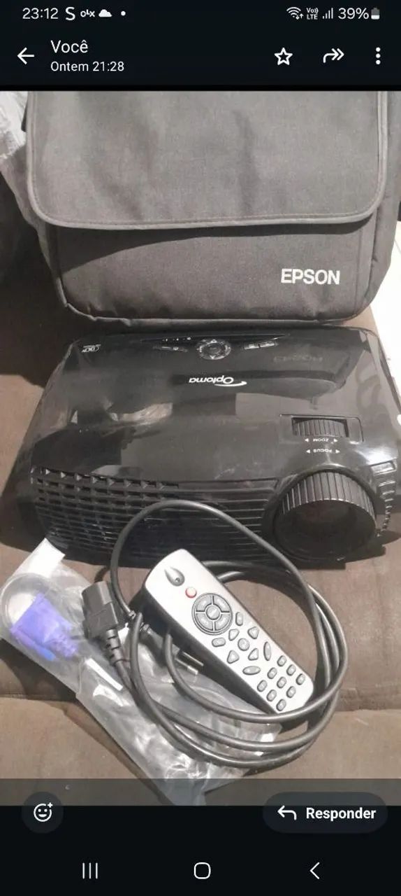 Projetor Optoma tx762 com 4000 lumens com controlee cabos 