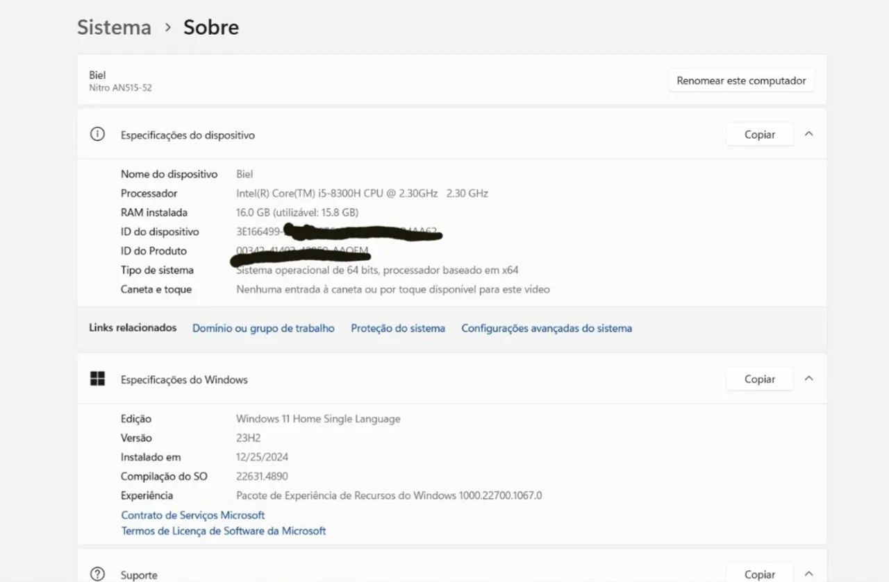 Notebook Gamer Acer Nitro AN515-52 16GB RAM GTX 1050 tela com defeito + steam - Foto 4