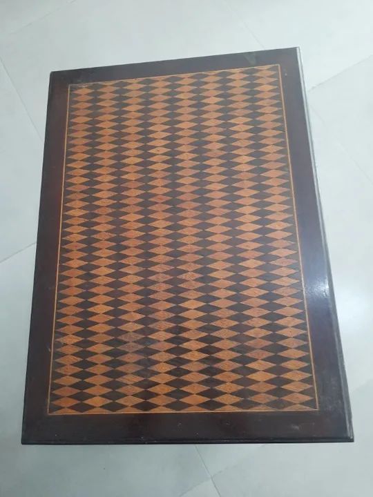 Mesinha ninho trio de mesas antigas em madeira de lei maciça antiguidade - Foto 4