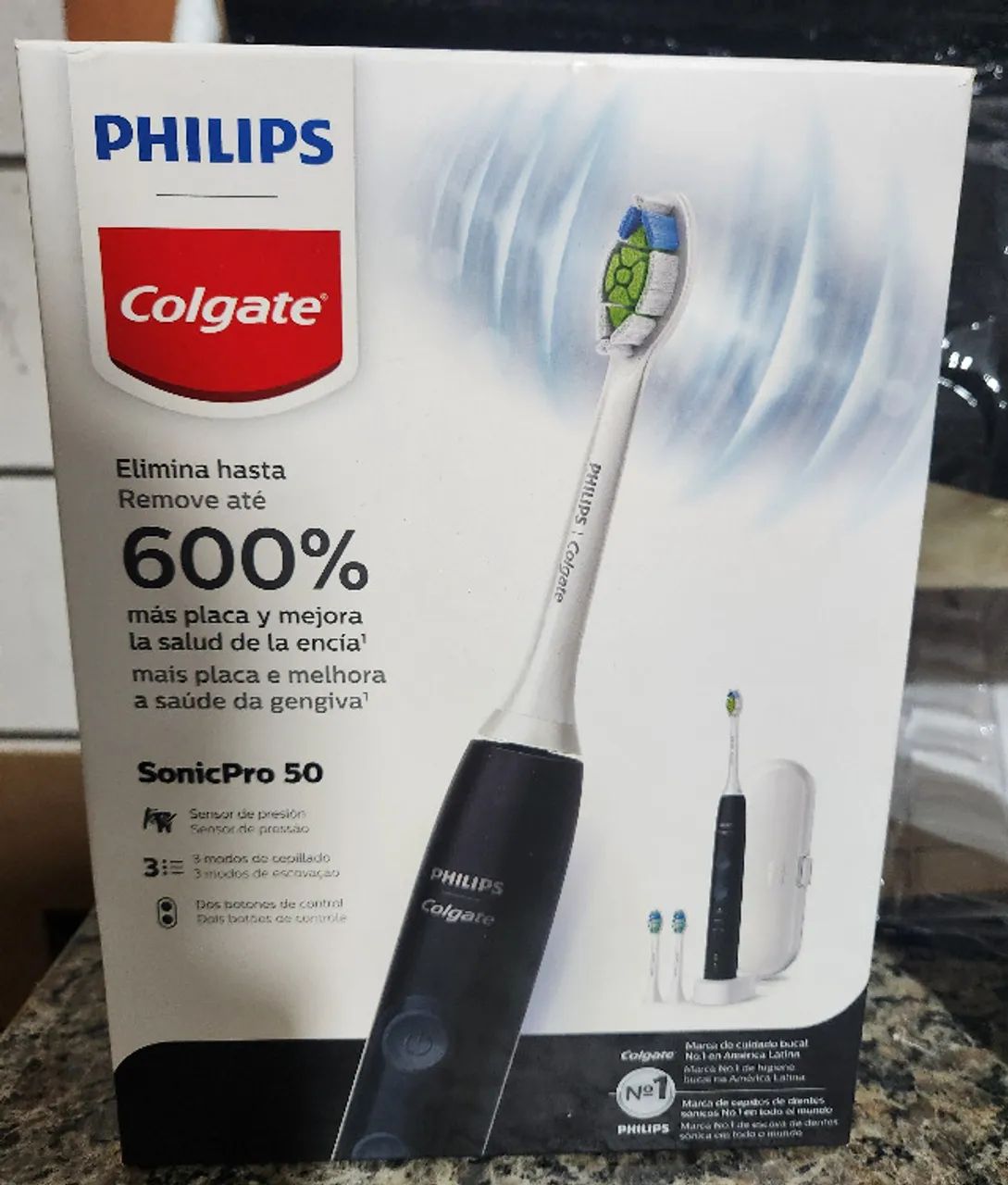  Colgate Philips Sonic Pro 50 - Escova De Dente Elétrica Recarregável Bivolt Com 2 Refis E