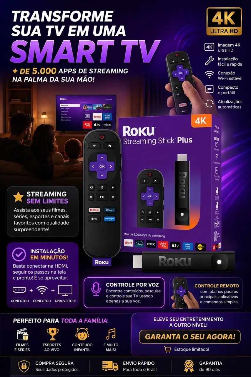 Reprodutor De Streaming De Alta Definição Roku Hd