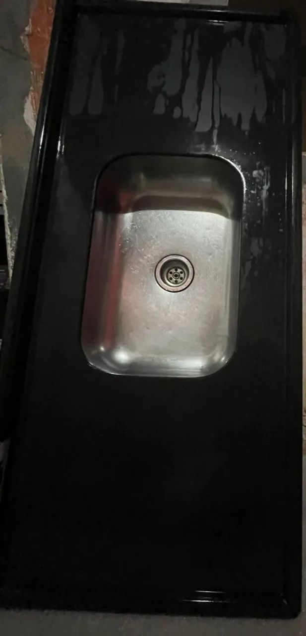Pia de fibra com inox 