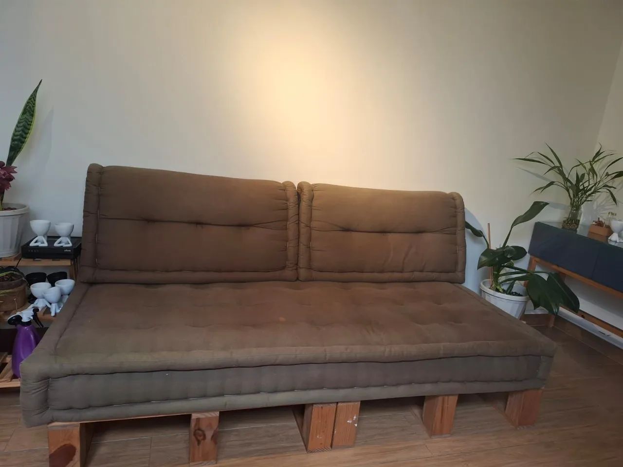 Futon marroquino Tsuruya + base de madeira maciça 