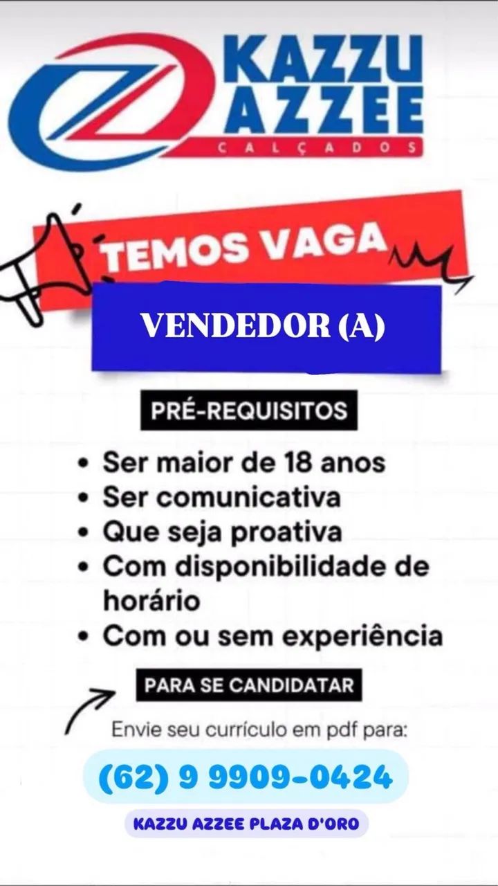 Vaga para Vendedor