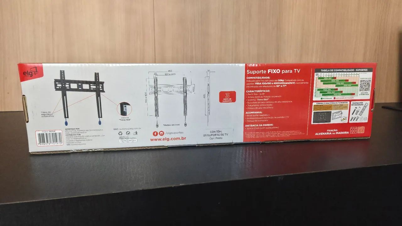 Suporte de TV fixo ELG 32 polegadas até 77 - Foto 2