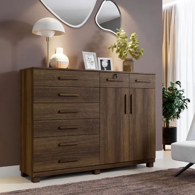Comoda Triunfo com 8 gavetas e 2 portas - varias cores  - Foto 2