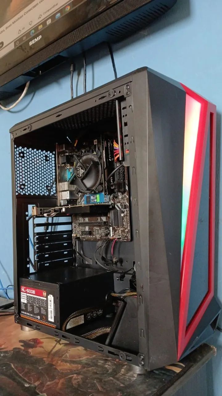 CPU core i5 9400f 16gb ddr4 ssd 256gb nvme fonte 500w 80lpus