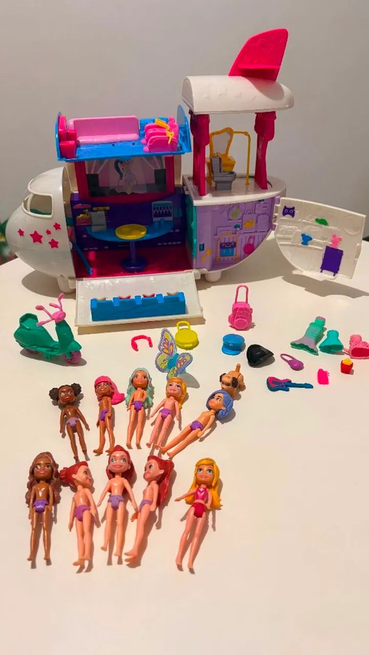 Avião da Polly + bonecas  - Foto 4