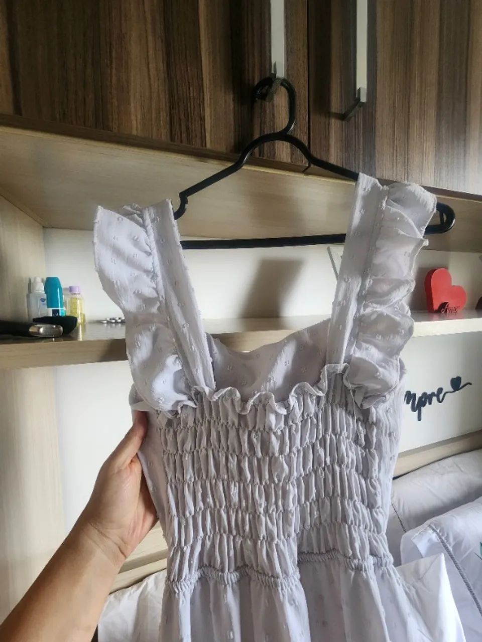 Vestido longo branco tecido Duna - Foto 4