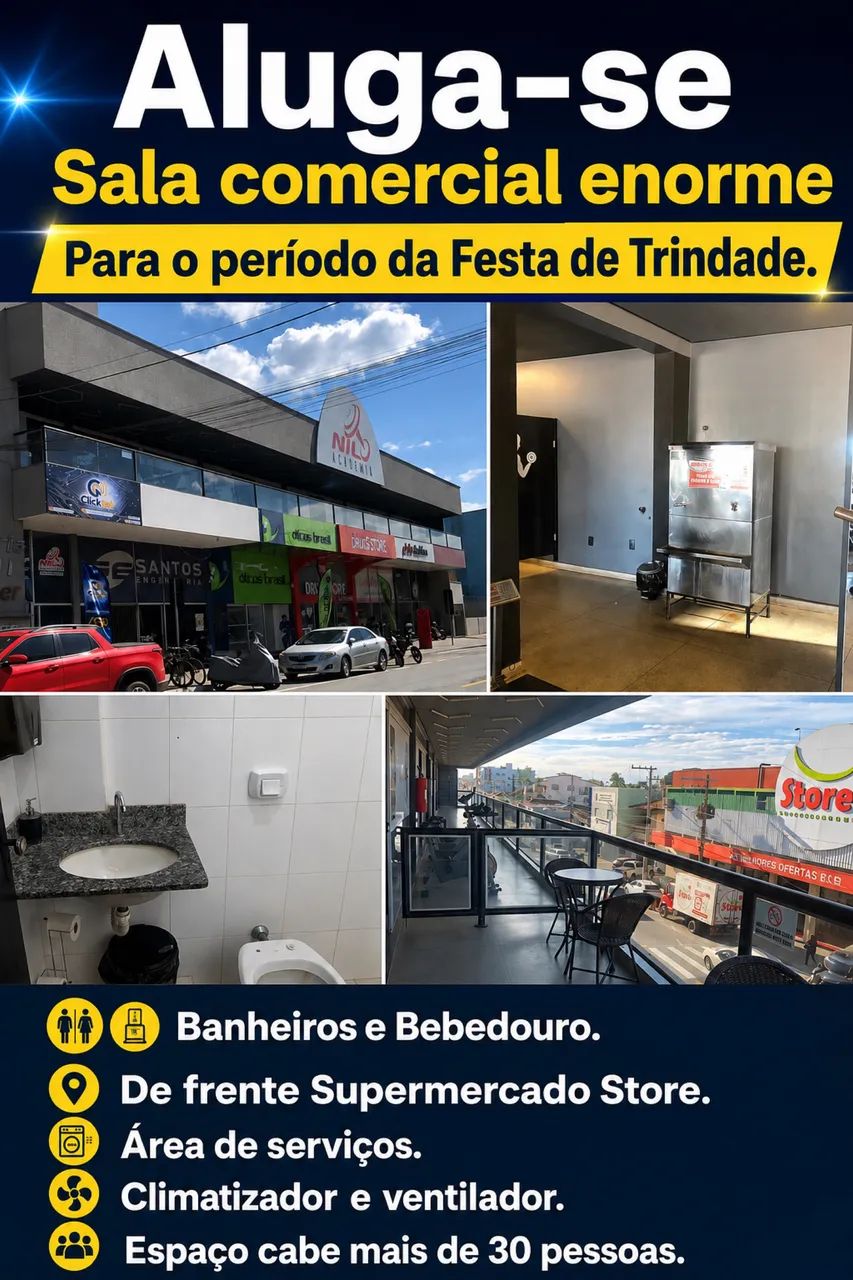 Sala Comercial para Festa De Trindade