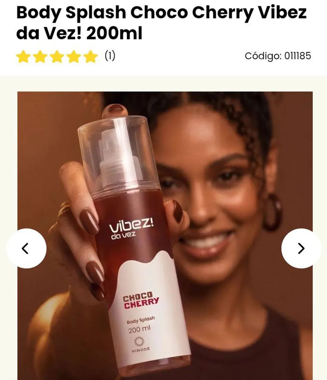 Body Splash chocolate e cereja 