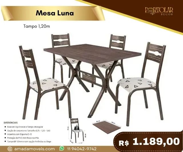 Mesa Luna a pronta entrega 