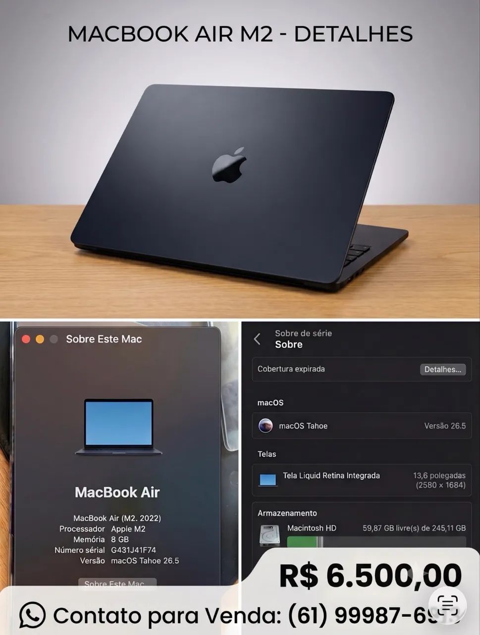 MacBook M2 2022 - Notebooks - St Sudoeste, Brasília 1518844110 | OLX