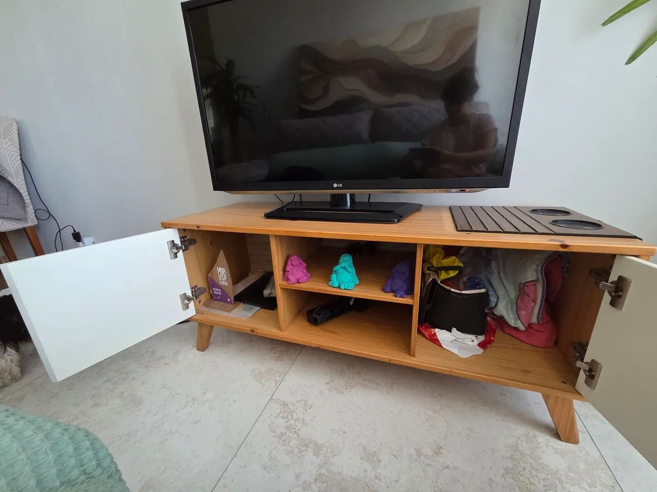 Rack Memory Mobly - Madeira Maciça Taeda + MDF | 120 cm - Foto 3