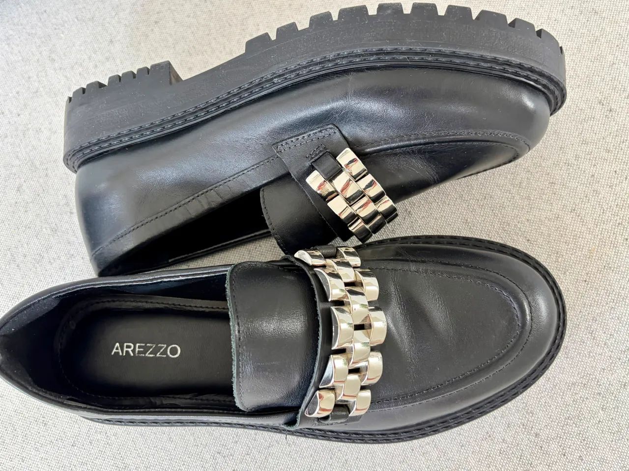 Mocassim Preto Couro - 36 - Foto 2