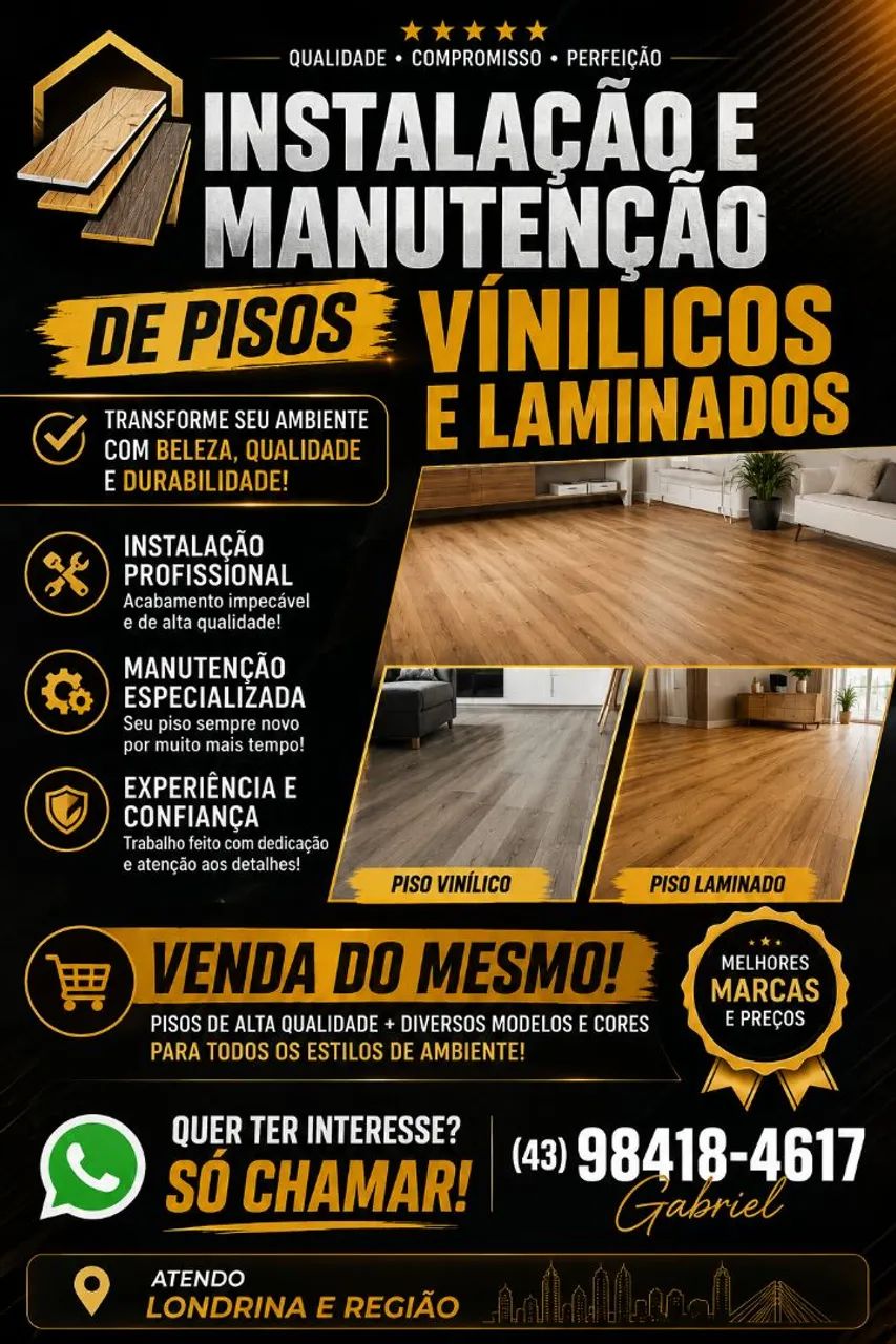 Instalação de vínilicos e laminados e venda 