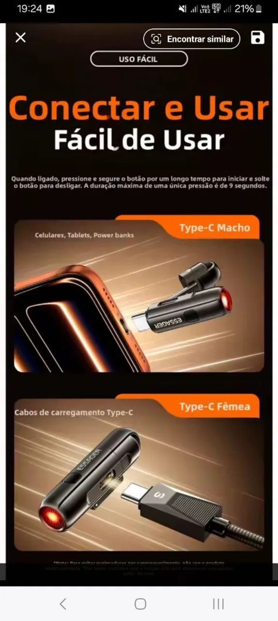 Mini isqueiro portátil USB-C pra viagem - Foto 5