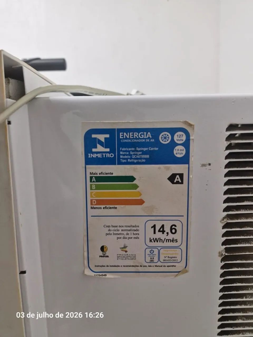 Ar Condicionado Spring Mideia 7500  com defeito - Foto 3