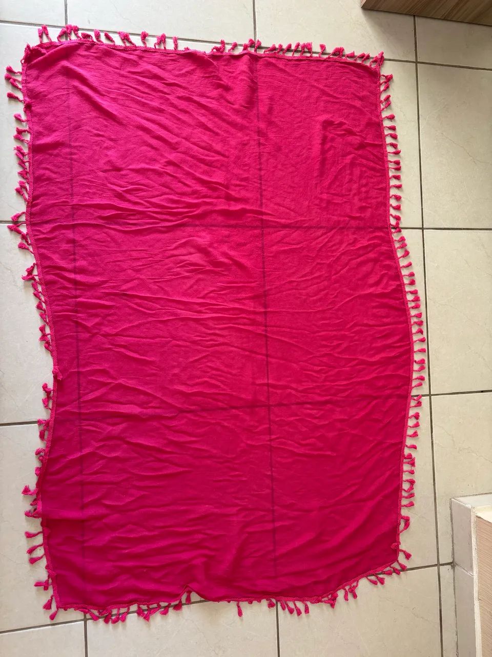 Canga saída de praia rosa de Pompom - Foto 2