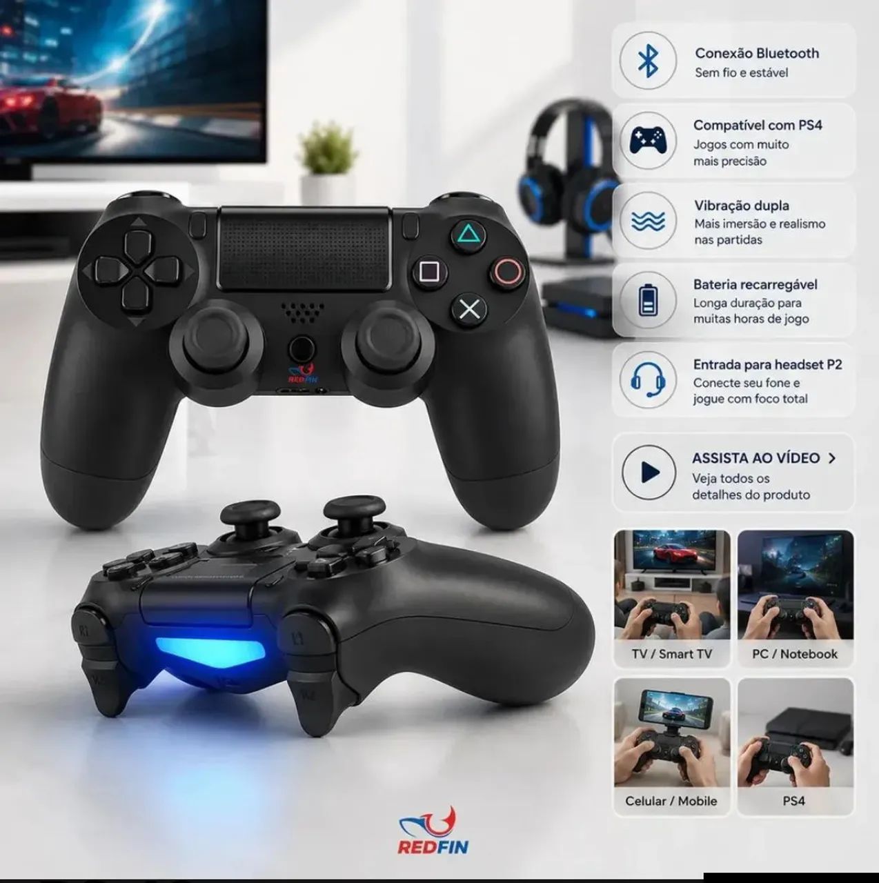 Controle Ps4 - Foto 5