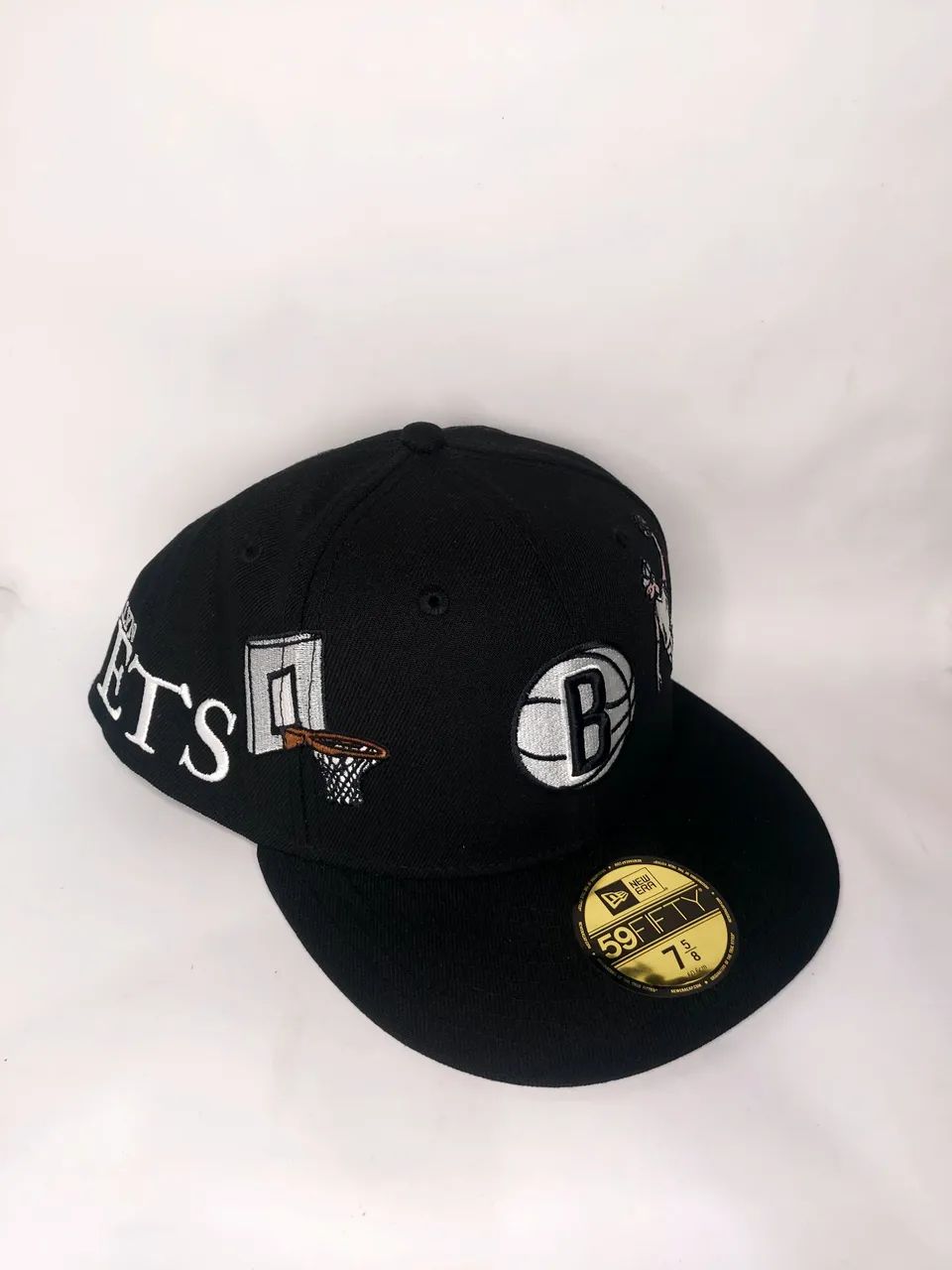 Boné Brooklyn Nets  preto - New era - 59fifty - Basquetebol - Mlb - 7 5/8 - Foto 2
