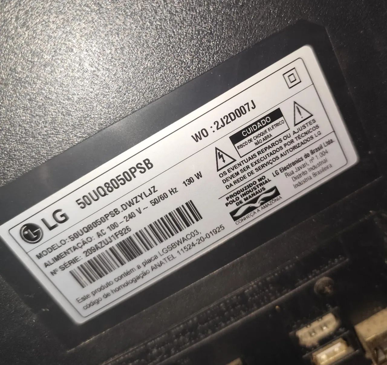 Tv LG 50 polegadas pra retirada de peças 