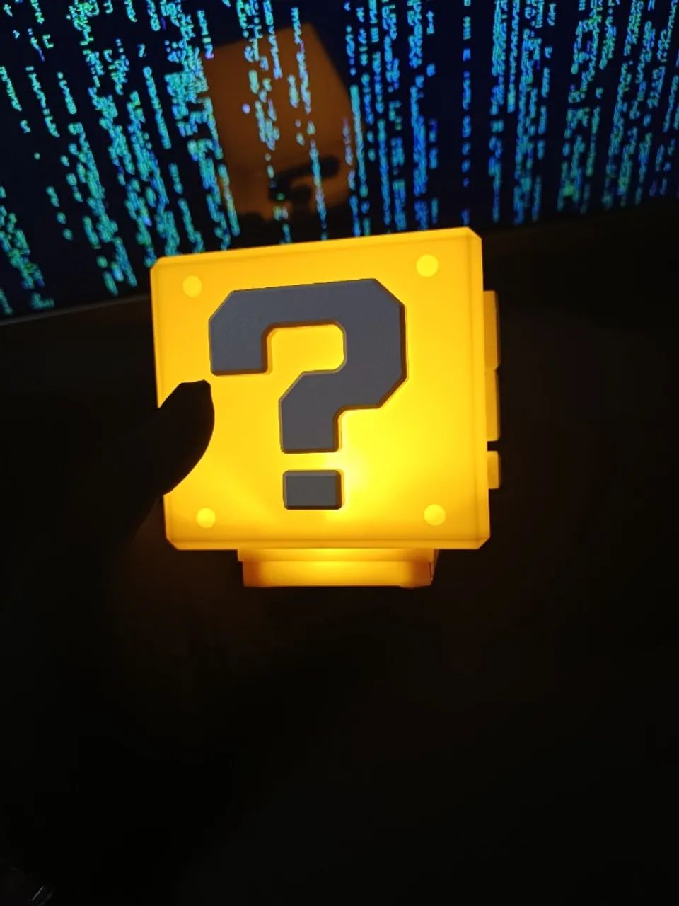 Luminária Bloco de Interrogação Super Mario (Com Luz e Som)
