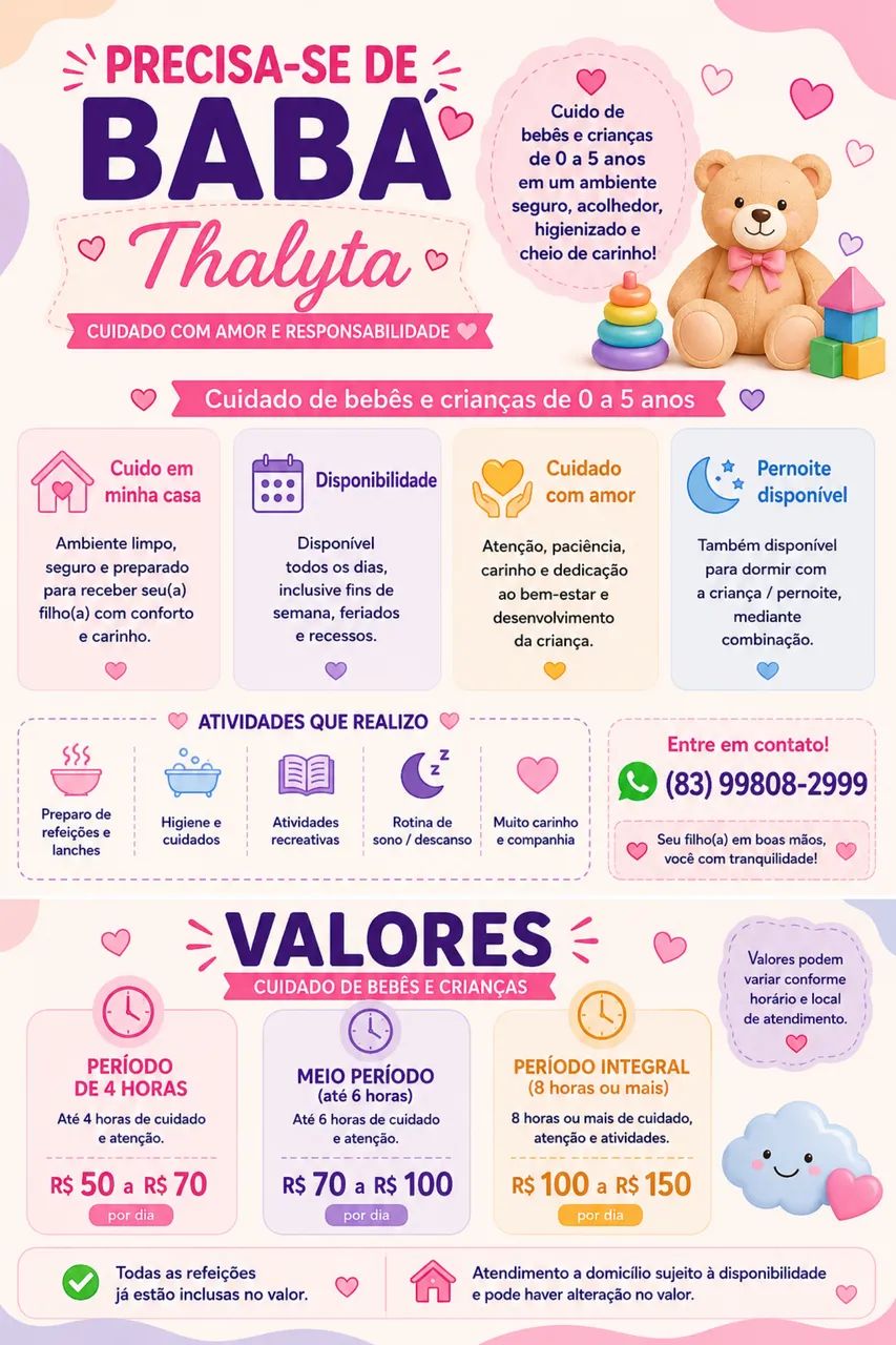 Serviços de Babá!