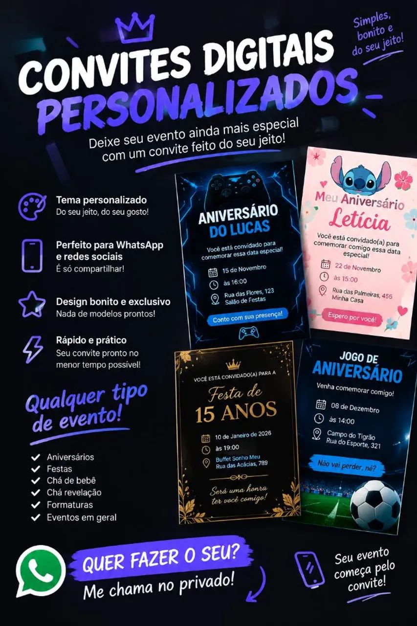Convites digitais personalizados