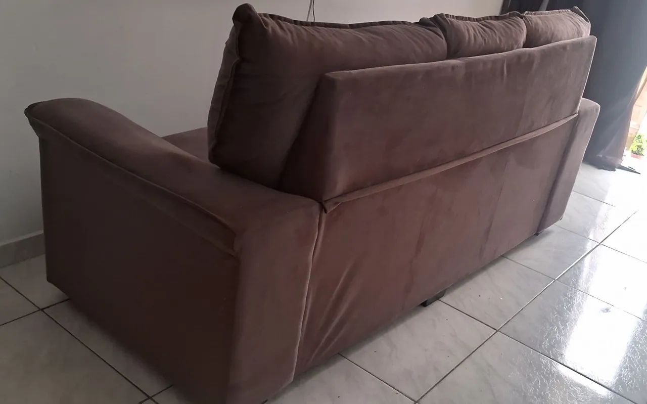 SOFÁ MARRON DE 03 LUGARES  - Foto 5
