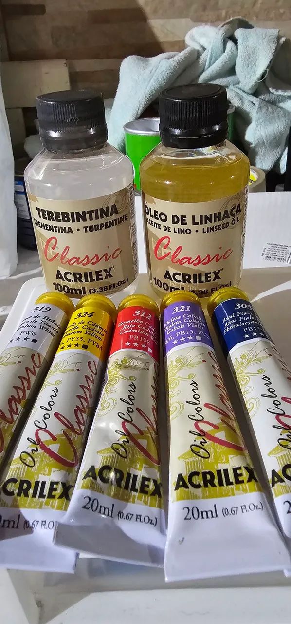 Kit arte: tinta óleo, terebentina e óleo de linhaça - Foto 5