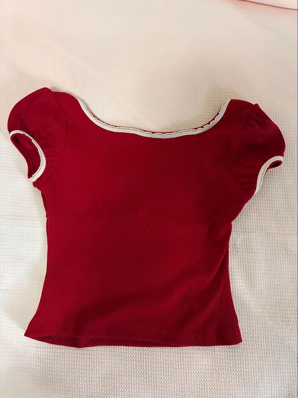 Blusinha Delicada Vermelho Com Lacinho - Foto 3