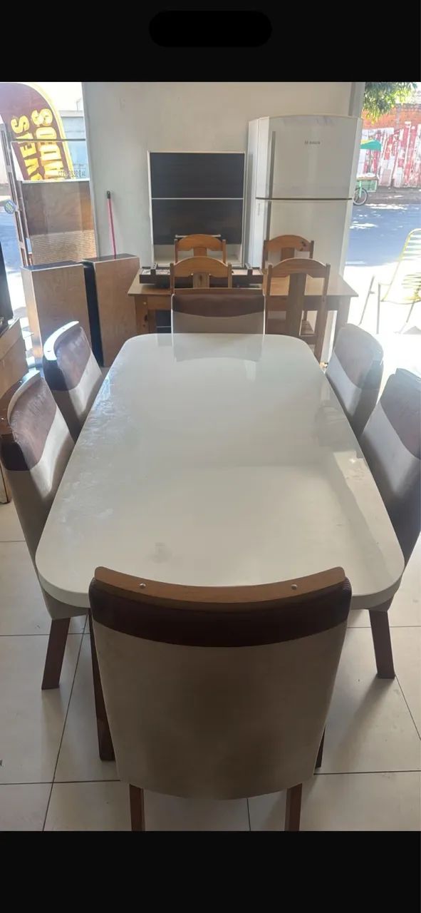 Mesa 6 cadeira seminova 
