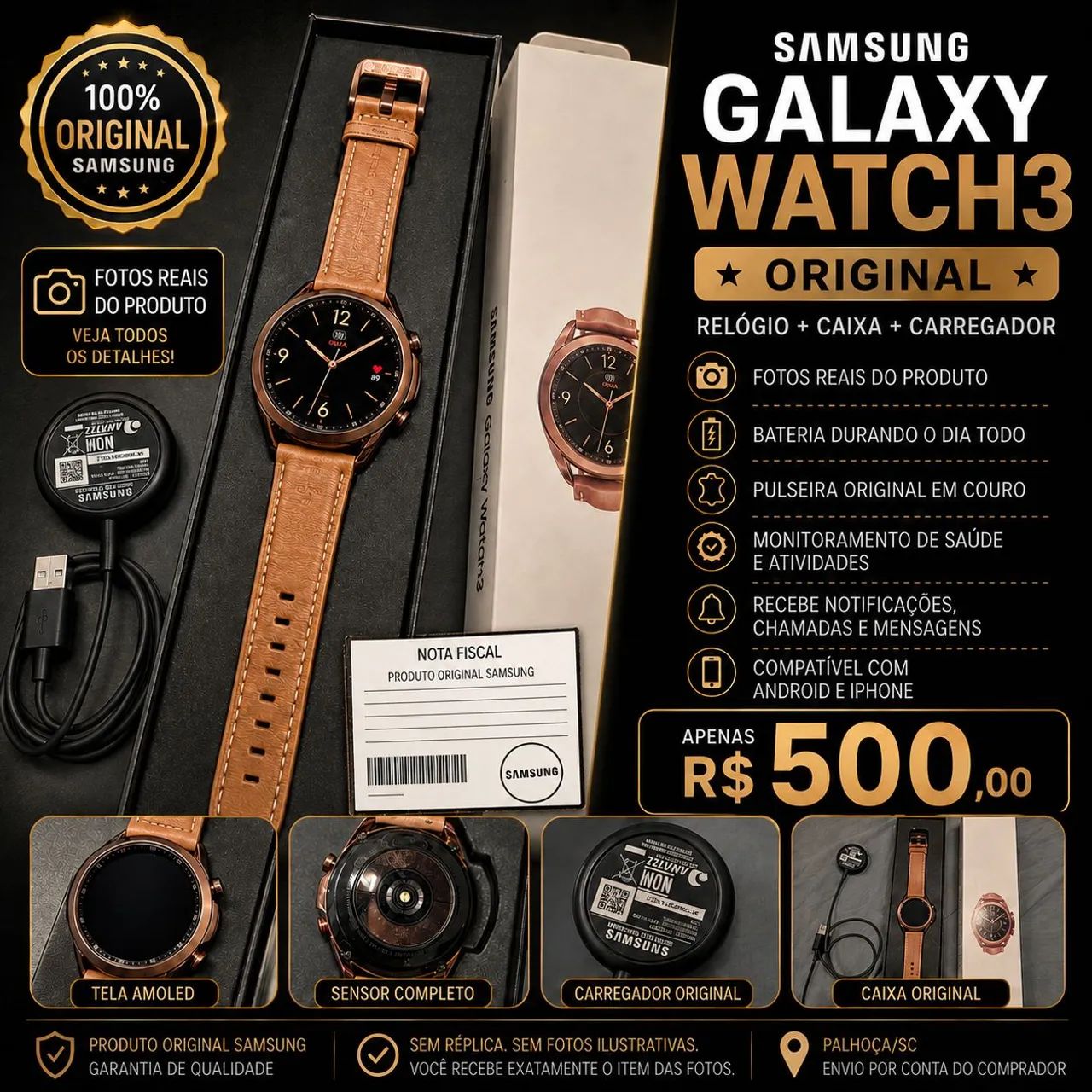 Vendo SAMSUNG GALAXY WATCH3 ORIGINAL (COM NF)