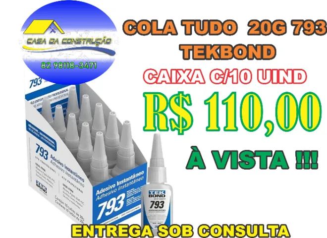 CAIXA COLA TUDO UNIV 20G 793 TEKBOND C/10 UNID